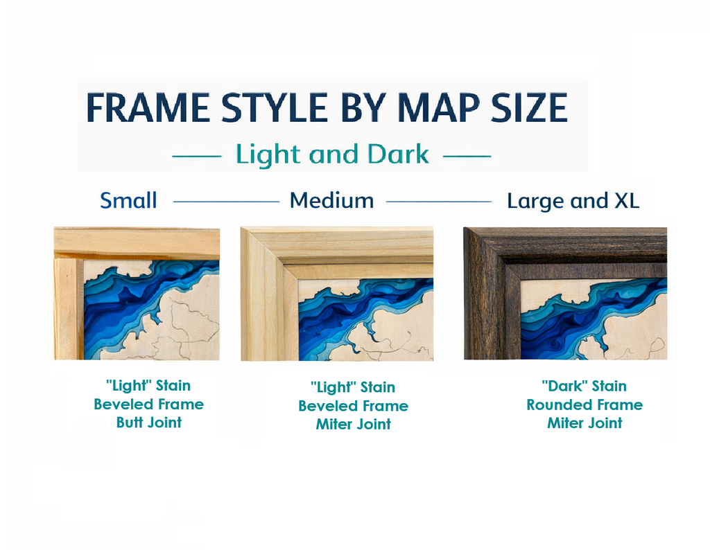 Lake Tahoe Art | Tahoe Bathymetry Map | Various Sizes