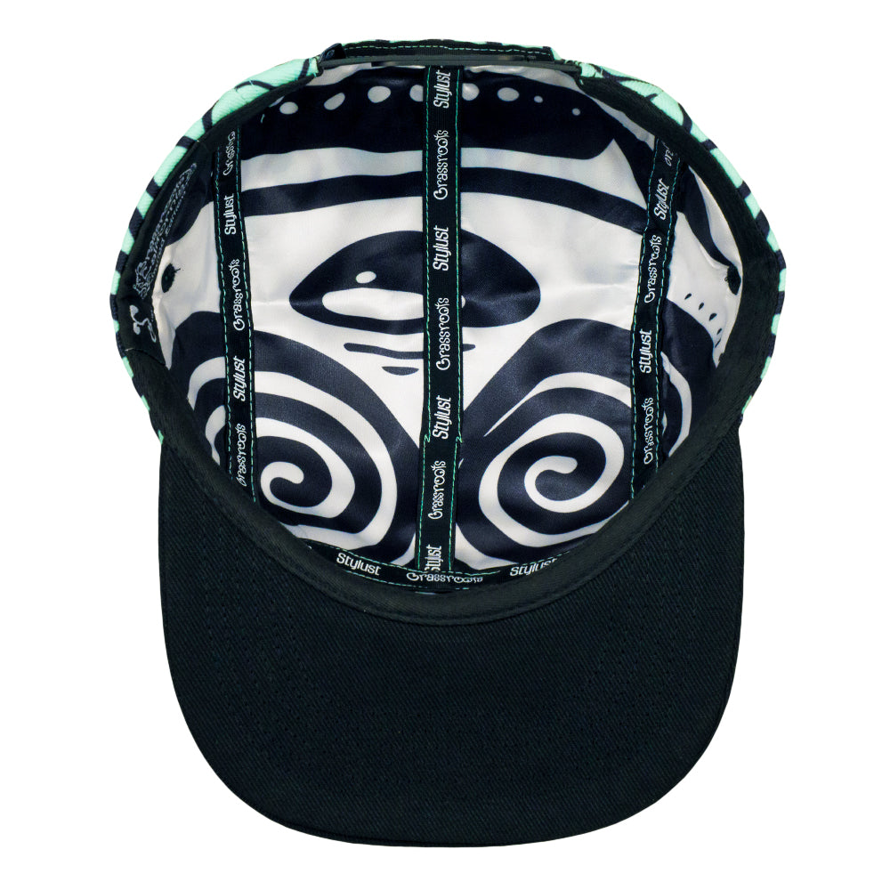 Stylust Cat Teal 5 Panel Snapback Hat