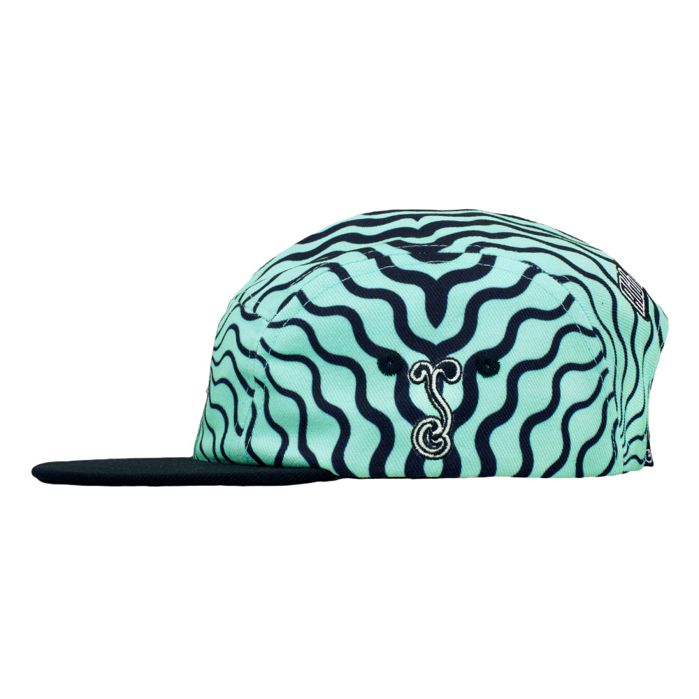 Stylust Cat Teal 5 Panel Snapback Hat
