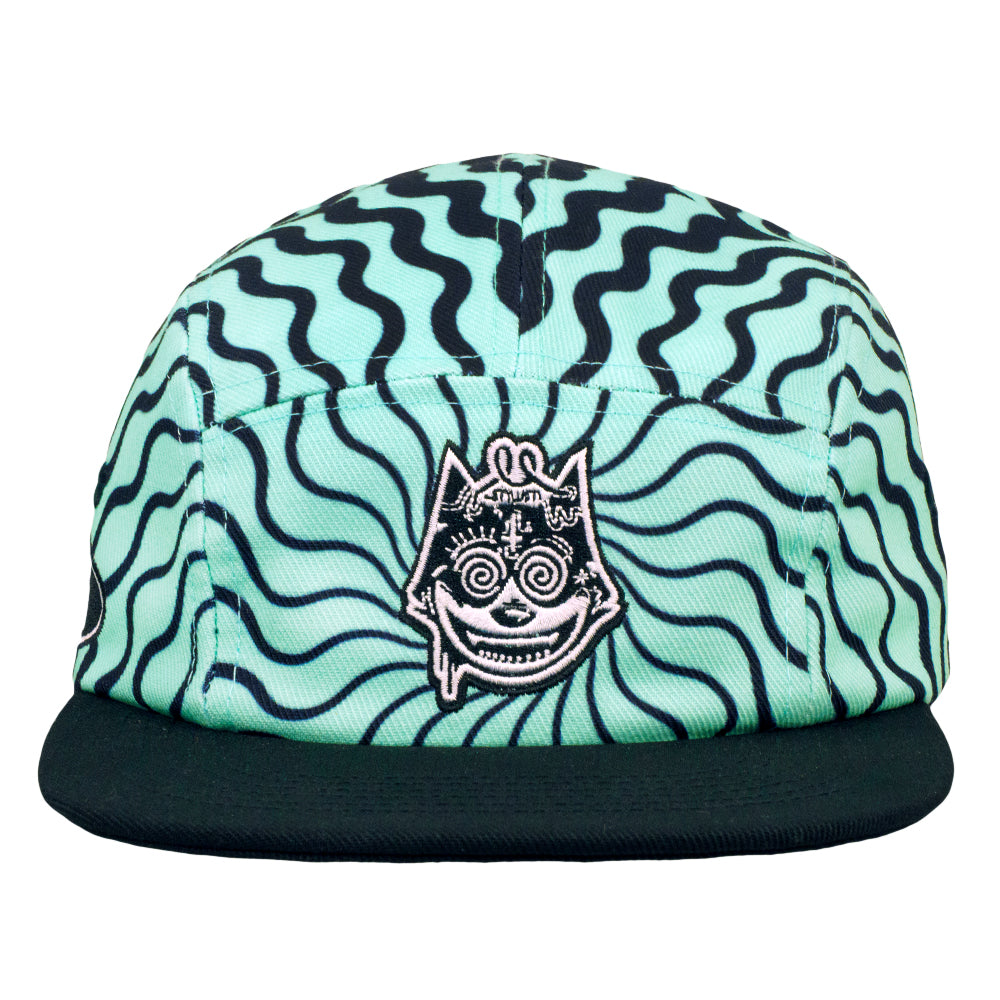 Stylust Cat Teal 5 Panel Snapback Hat