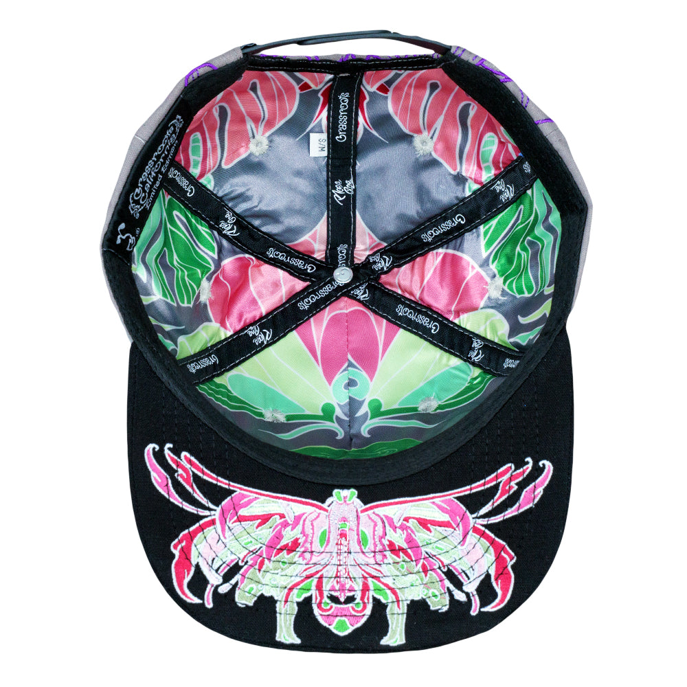Snapback Hat - Rose One Lunar Moth Gray