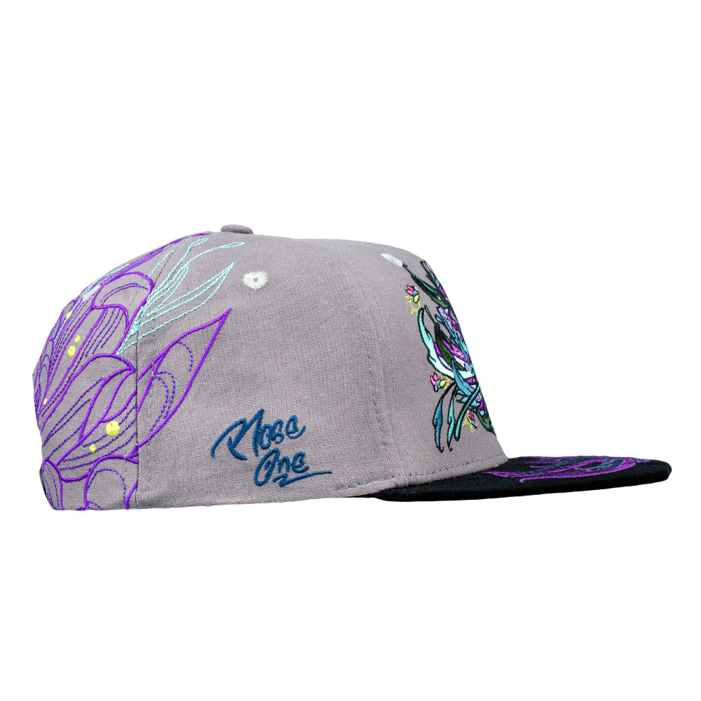 Snapback Hat - Rose One Lunar Moth Gray