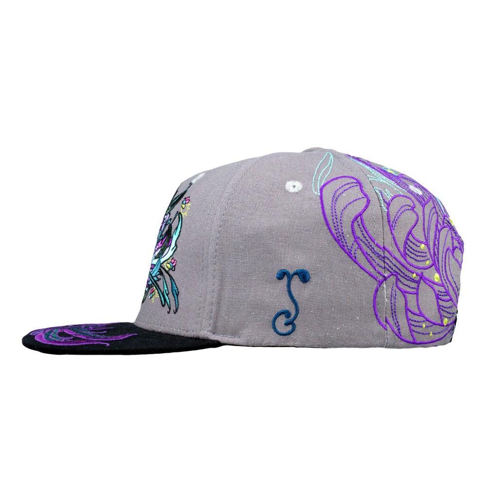 Snapback Hat - Rose One Lunar Moth Gray