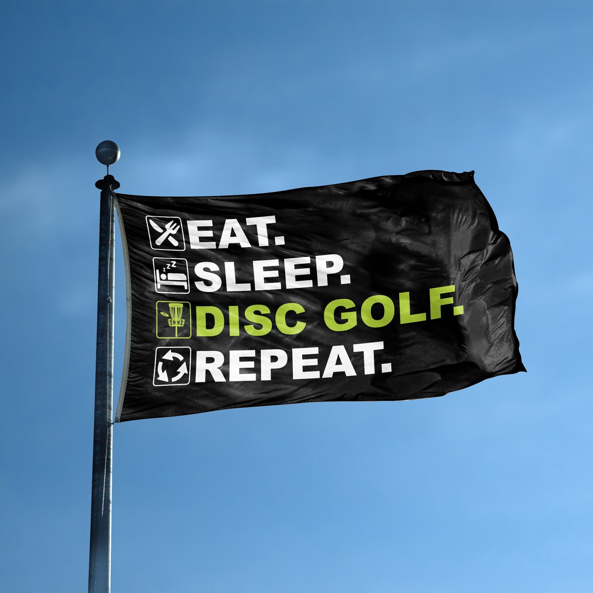 Eat Sleep Disc Golf Repeat Flag