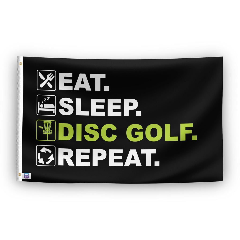 Eat Sleep Disc Golf Repeat Flag