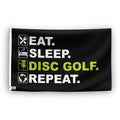 Eat Sleep Disc Golf Repeat Flag