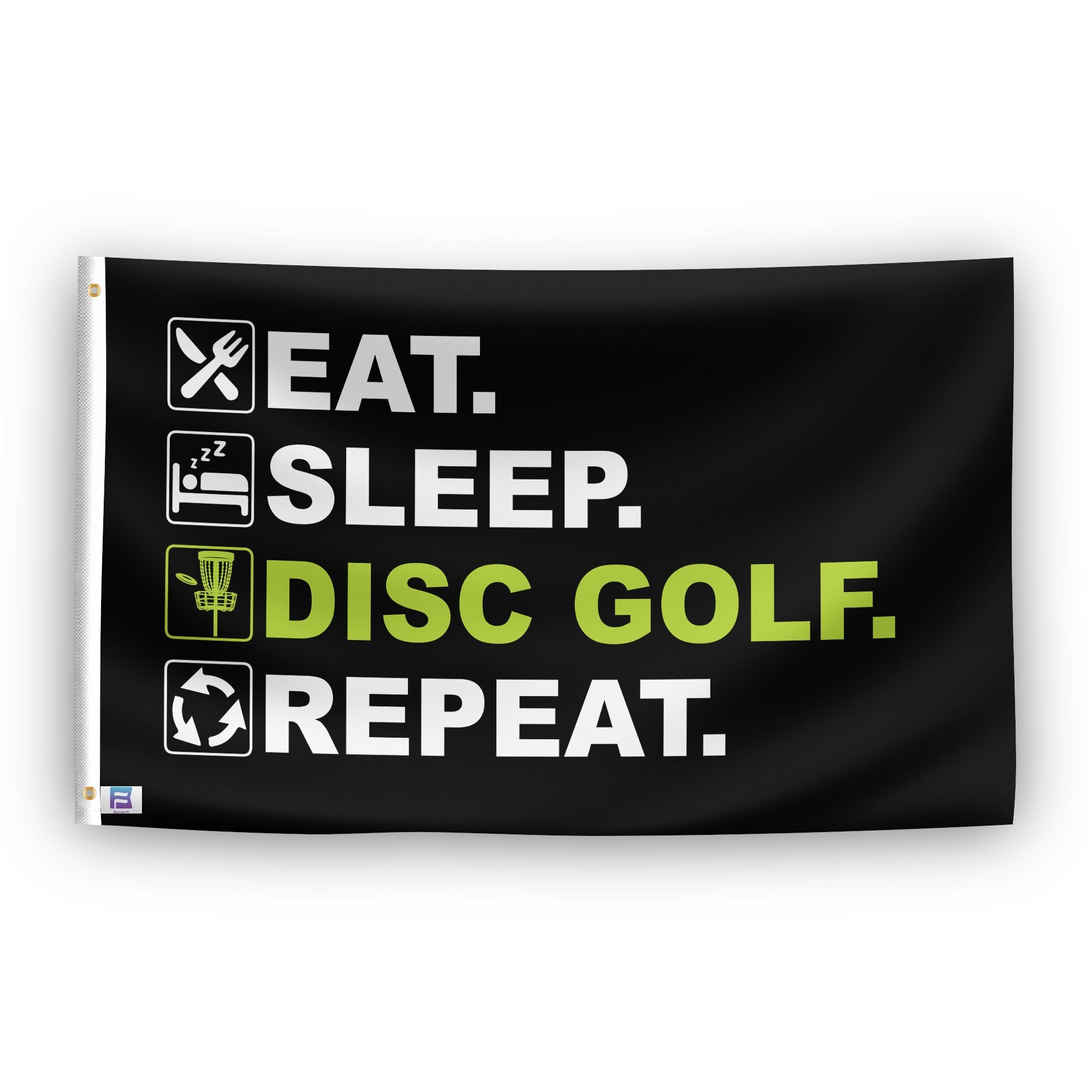 Eat Sleep Disc Golf Repeat Flag